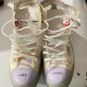 Converse Cream and White High-Top Sneakers